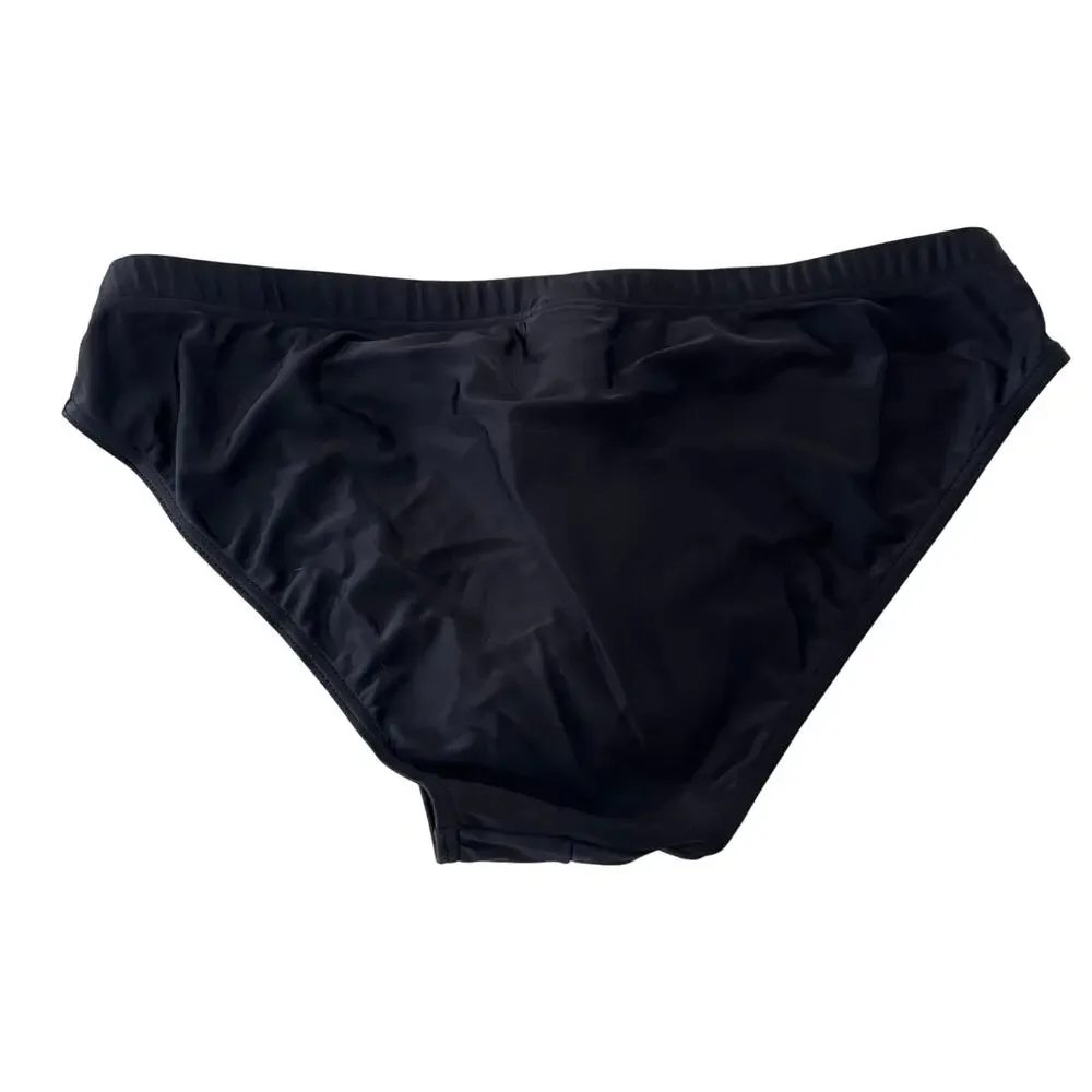 5-6 MOSCHINO Men's NWT Swimsuit Brief Speedo Metal Logo Black/Red Size Medium